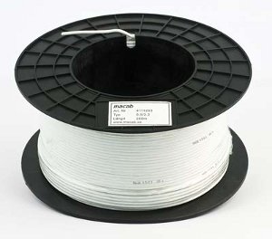 Koaxialkabel Mini 0,5/2,2 vit Koaxialkabel Mini 0,5/2,2 vit